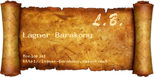 Lagner Barakony névjegykártya
